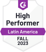 Badge premiato da G2 del CRM ad alte prestazioni dell'America Latina