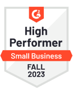 Badge premiato da G2 per il CRM ad alte prestazioni per piccole imprese